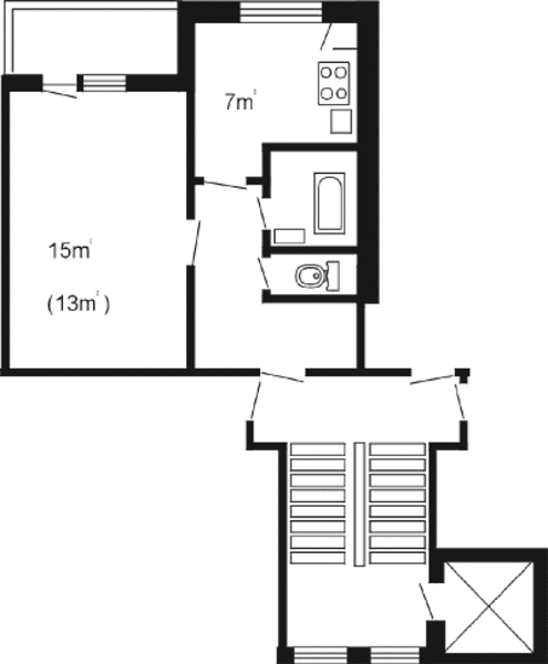 Интерьер кухни 602 серии (трехкомнатная квартира)